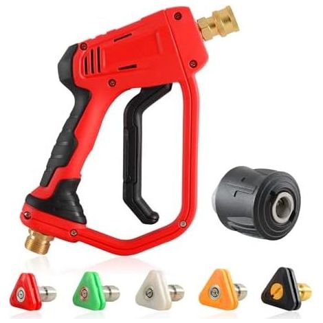 Hochdruckreinigerpistole 4000 PSI mit 5 1/4"-Sprühdüsen, M22 14 mm Schlauchanschluss, kompatibel mit Kärcher K1-K7 Autowaschanlagen (1/5)