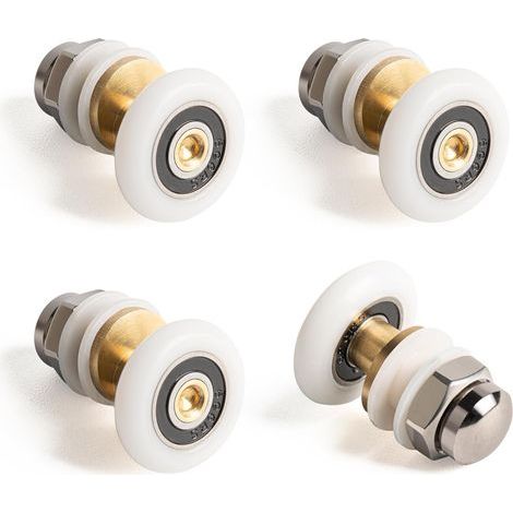4 Pcs Roulette Porte Coulissante Douche 23mm, Poulie Excentrique pour Portes Cabine Douche Coulissante, Rechange de portes en verre