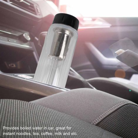 Bouilloire électrique de voiture 12V / 24V 95W 420ml avec porte-bouteille et support pour tasse chauffante (noir) (1/5)