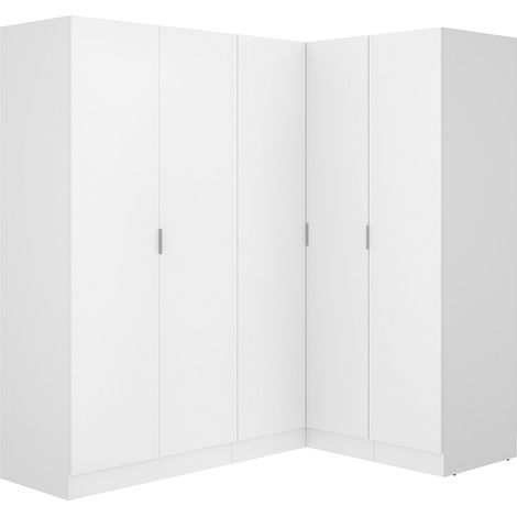 Armadio angolare 5 ante L173 cm Bianco - LISTOWEL (1/4)