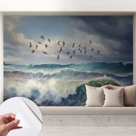 Carta da parati autoadesiva - Fotomurale adesivo - design elegante - stile moderno - Onde marine 208x146 cm (1/5)