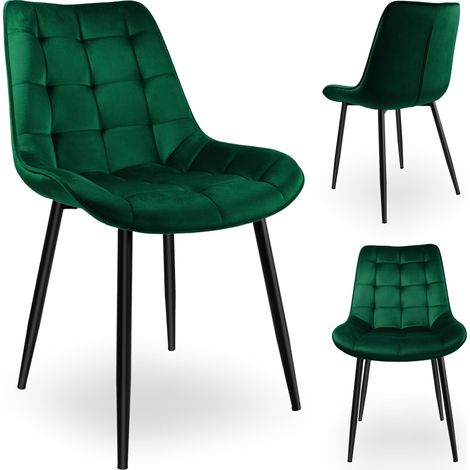 Fauteuil Norman Velvet en velours vert foncé (1/5)