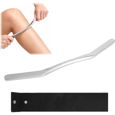 Guasha Guacha Gua Sha Acier Inoxydable - Outil de Massage en Acier 316, 30 cm, 8 mm, Poignée Ergonomique - Pour Sport, Fitness, Mobilité, Dos et Jambes (1/5)
