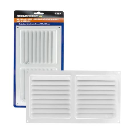 Rejilla Plana Hierro Lacado Blanco 150 X 300 Mm (1/5)