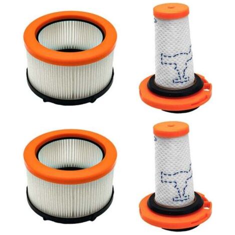 Pack de 4 filtros para Rowenta X-FORCE FLEX 9.60, filtros para Rowenta X-FORCE FLEX 9.60 y X-NANO ESSENTIAL RH20xx, 2 prefiltros + 2 filtros de motor, filtros HEPA lavables para ZR009010, ZR009 (1/4)