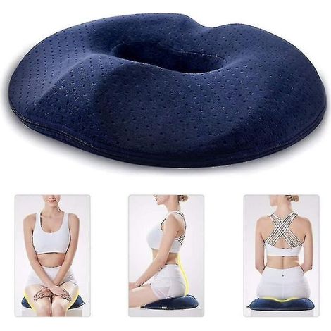 Donutförmiges Sitzkissen bei Hämorrhoiden – Medizinisch unbedenklicher Schaumstoff – Maße: 44,5 x 35,5 x 6,5 cm – Linderung von Beckenschmerzen