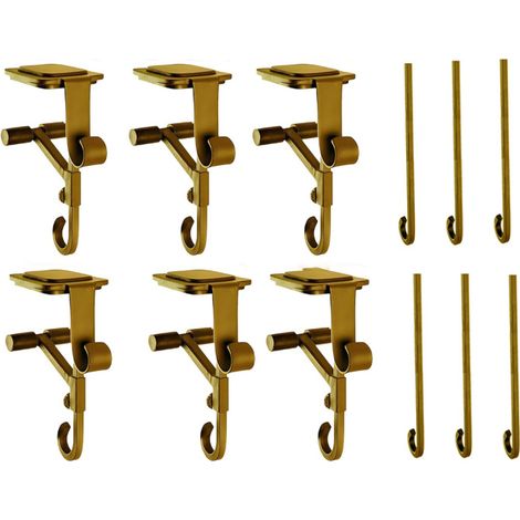 Doppelter Girlandenhalter mit Clips, 1,27–21,6 cm, Tragkraft 9 kg, Gold, 6er-Pack