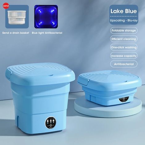 Machine à laver pliable avec seau pour vêtements, chaussettes et sous-vêtements. Machine à laver portable.-AquaForge (1/5)