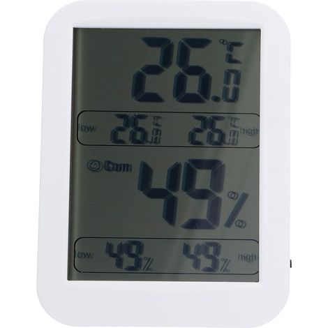Digitales Thermometer-Hygrometer mit großem Display, Speicherfunktion sowie Temperatur- und Feuchtigkeitsanzeige (1/5)