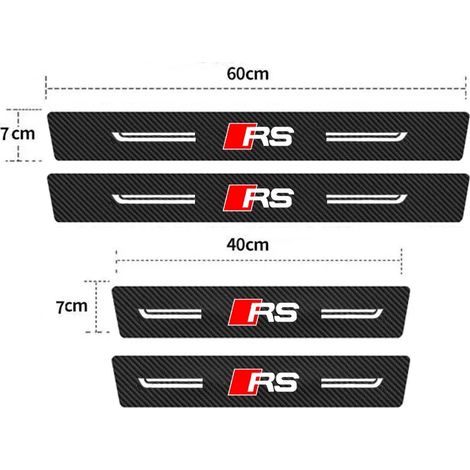 (4 protections de seuil de porte) Pour Audi RS RS1 RS2 RS3 RSQ3 : protections de seuil de porte en fibre de carbone,autocollants,protections de pédales et protections de seuil de coffre Accessoires (1/2)