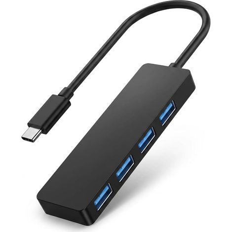 Hub USB C 4 Ports USB 3.0 5Gbps, Adaptateur USB C vers USB, Hub USB avec Câble 30 cm, Multiprise USB Hub USBC Ultra Fin Compatible MacBook, Surface, XPS, HDD, Laptop, Flash Drive, Mac OS, Windows (1/5)