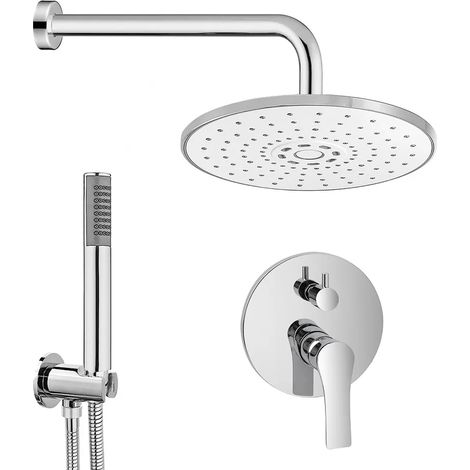 Set doccia braccio 40 cm + soffione ABS 22 cm + kit doccia + miscelatore Flat (1/5)
