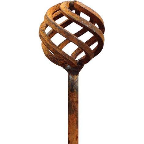Rusty Metal Sphere Garden Stake - Small - Pack of 3 (1/4)