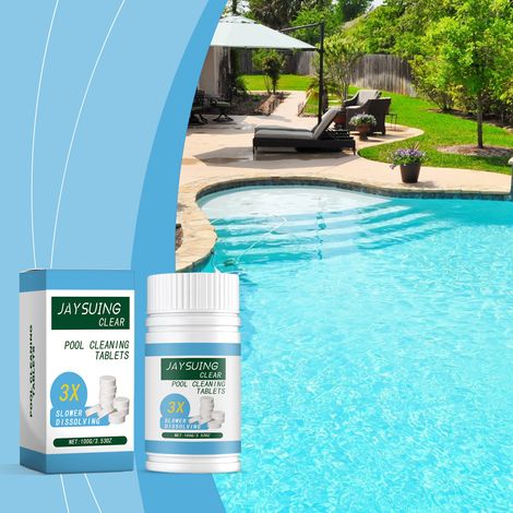 Effervescent Pool Tablets for Daily Pool Water Maintenance and Cleaning, Home Water Care -- 100g Box -- BIEMMEDUE (1/5)