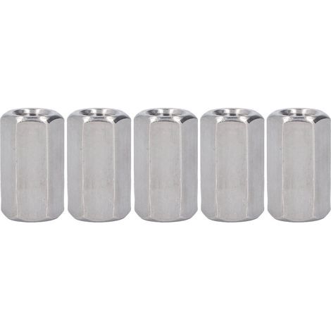 Écrous d'accouplement hexagonaux en acier inoxydable 304, 5 pièces, vis à filetage fin métrique, goujons, écrou de connexion (1/5)