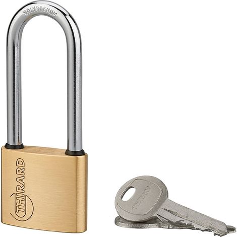 Lucchetto RUCK 40 mm in ottone, arco semialto in acciaio, per interno, 2 chiavi – THIRARD (1/2)