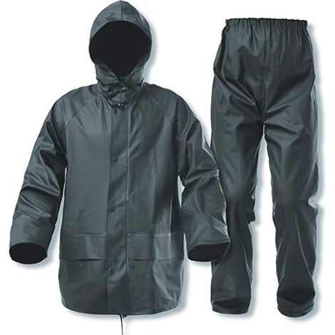 Combinaison de pluie imperméable pour hommes et femmes – Tissu polyester 45 mm – Coutures MicroWeld – Taille XXL pour travaux extérieurs (1/5)