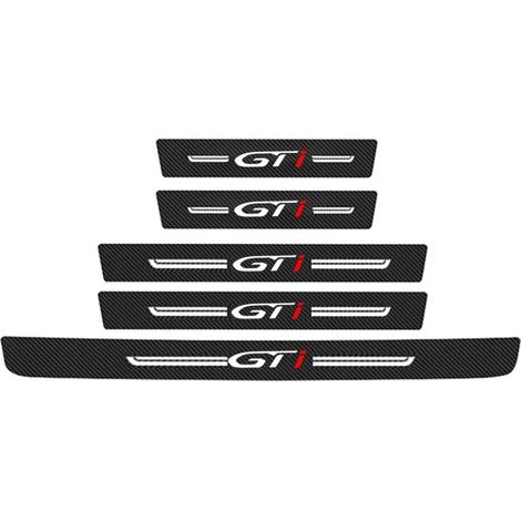 (5 pièces pour GTi) Autocollants de seuil de porte anti-rayures pour Peugeot KIA GTLine GT GTi 301 2008 307 107 207 3008 308 208 206 Stinger (1/5)