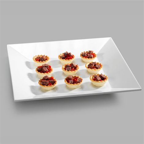 Plat Carré en Mélamine Blanc 30,5 à 40,5 cm - Pujadas