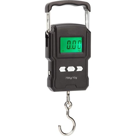 Balance Suspendue,Pêche électronique balance, électronique balance Digital Pêche postal Crochet de suspension balance avec mètre ruban avec écran LCD rétroéclairé, 2 piles AAA incluses (1/4)