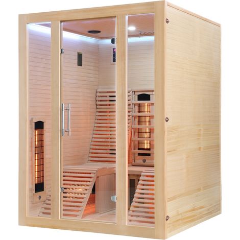 Bagno Italia Sauna 150x150 cm con piastre infrarossi full spectrum due posti bluetooth luci led (1/5)