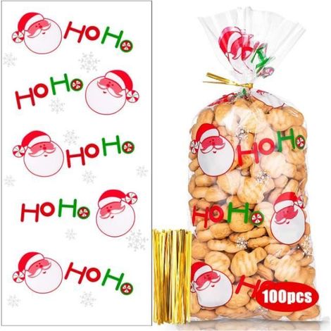 Sachets en Plastique - Non spécifié - Noël - 100 Pièces - Transparent - 27,5cm x 12,5cm (1/4)