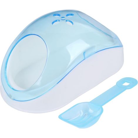 Bac à sable, plastique, bleu ciel, semi-transparent, pelle incluse, pour hamster, chinchilla (1/5)