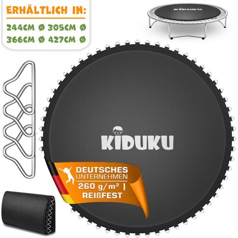 KIDUKU® Trampolin Sprungtuch Ø 244 cm / 48 Ösen  Ersatz Sprungmatte UV-Beständig & Wetterfest  Zubehör Ersatzmatte Garten-Trampolin  Trampolinsprungtuch 260g/m² PP (1/5)