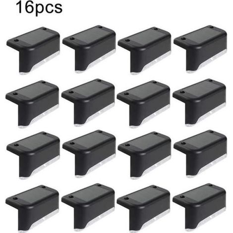 Lot de 16 lampes de jardin solaires, LED étanches IP65, sans fil avec batterie NiMH 600 mAh, pour allée, terrasse et jardin (1/4)