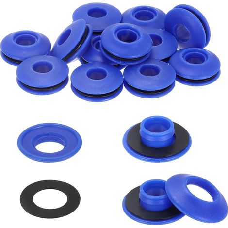 Lot de 12 œillets pneumatiques en Plastique pour bâches, Bleus (1/5)
