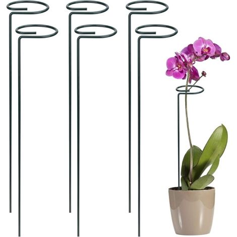 Tuteur Plante 6 Pièces Support Plante Anneau Métal Jardin Anneau de Support pour Les Plantes Fleurs Légumes 40cm (1/5)