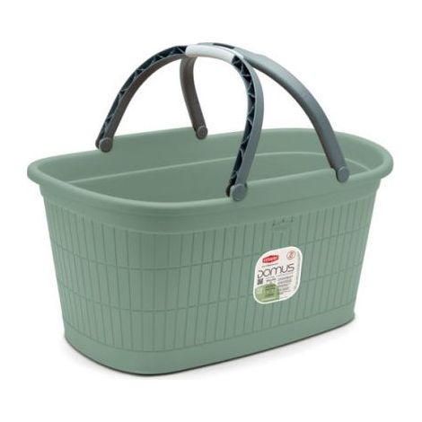 Stefanplast Domus Cesta Portabiancheria con Manici in Plastica 35 L 58x38x29 cm colore Verde