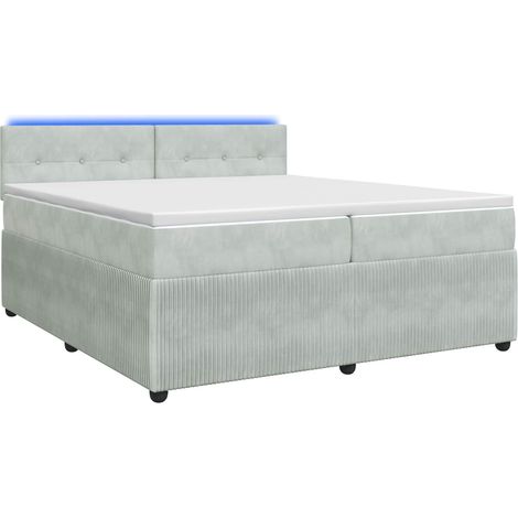 Maison Exclusive - Boxspringbett mit Matratze Hellgrau 200 x 200 (1/5)