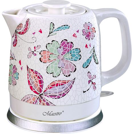 Bouilloire électrique en céramique 1,5 l – Puissance 1200 W – Socle pivotant 360° – Indicateur de niveau d'eau – Maestro (1/5)