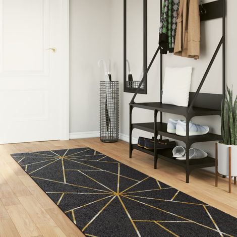 Tapis lavable, noir et or, 80 x 300 cm (1/5)