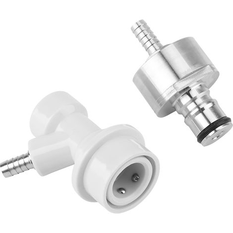 Carbonateur à bouchon en acier inoxydable pour brassage maison avec déconnexion à bille et verrouillage pour liquide, raccord cannelé 1/4". (1/5)
