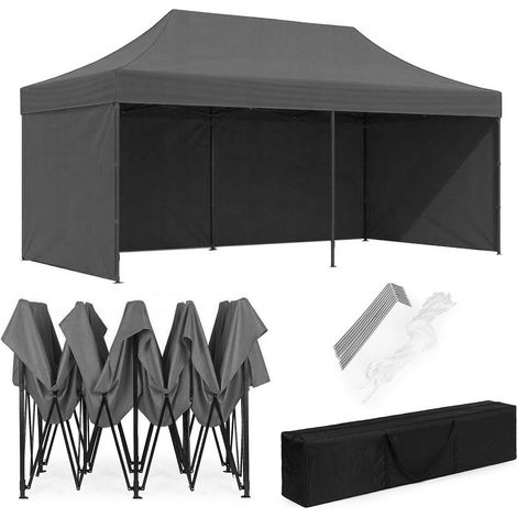 Gazebo da giardino automatico 3x6 m, grigio, regolabile (1/5)