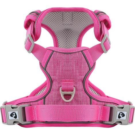 Harnais Anti Traction pour Chien, Harnais Chiot Chien Réfléchissant Réglable avec Attache Devant, Arnet Moyen et Grand, Rose, S (1/5)