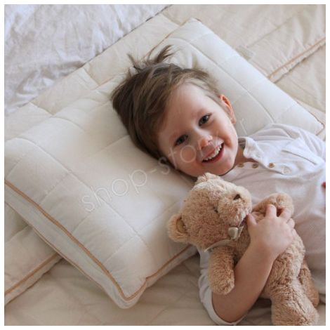 Oreiller pour enfants 40x60 cm en fibres de bambou 100% naturel – Lavable à 60 °C – Adapté aux peaux sensibles – Alignement colonne vertébrale – Shop-Story