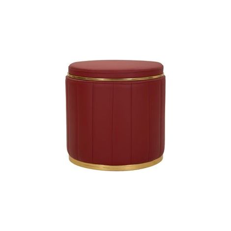 Pouf london avec rangement rouge cm ø 46,5 x 44 (1/5)
