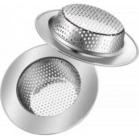 Filtre d’évier en acier inoxydable – Lot de 2, diamètre 11,5 cm, anti-bouchon pour cuisine et salle de bain (1/5)