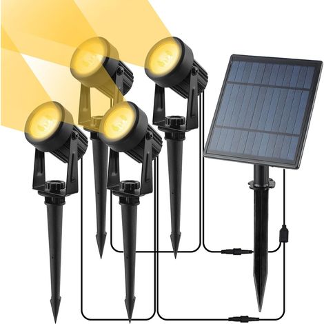 FLITI 4-in-1 Outdoor Solar Spotlight, 4W Panel, 270° Beam Angle, IP65 Waterproof, Aluminum, for Garden and Patio