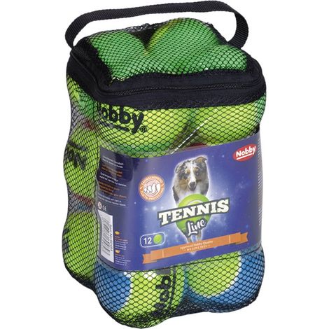 Nobby® Hunde Tennisball sortiert M 6,5 cm, 12er in Netztasche