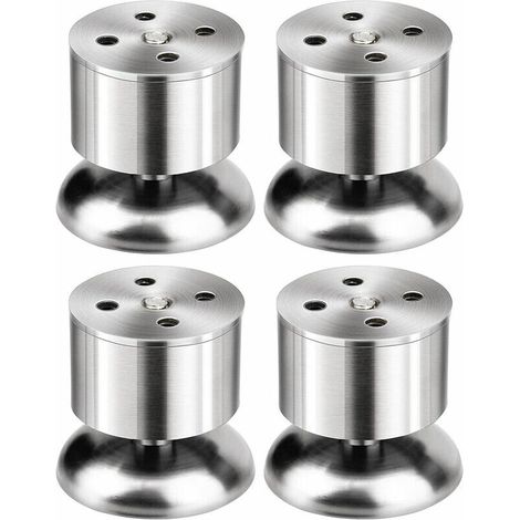 Pieds de meubles Lot de 4 pieds de meubles réglables en acier inoxydable (50 x 60 mm ) (1/5)