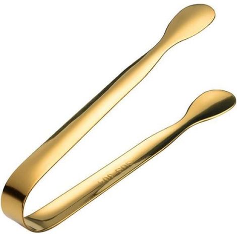 Pince À Glace - Acier Inoxydable - Doré - 10,8 cm - Pour Glace Sucre Barbecue - 1 Pièce
