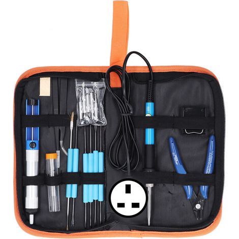Kit de Soudure Électrique avec Fer à Souder et Pointes pour Projets DIY, Prise UK 220V (1/5)