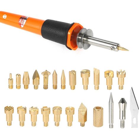 30-Watt-Holzbrenner-Set, 24-teilig, Brennkolben, Lötgriffe für Bastelarbeiten