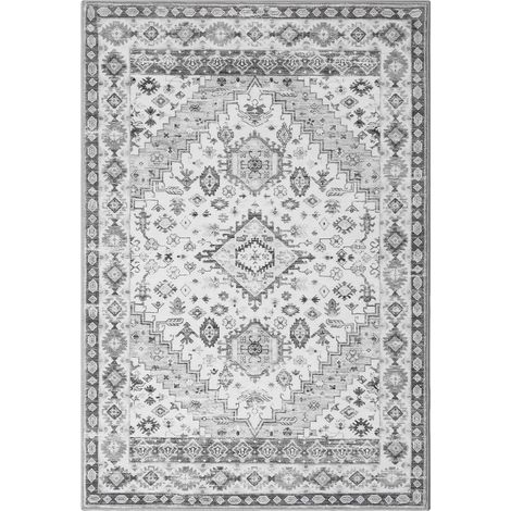 Alfombra lavable a máquina, con base antideslizante, color gris-a, 160x230cm (1/2)