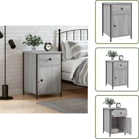 Table de chevet sonoma gris 40x42x60 cm bois d'ingénierie - Table De Chevet - Meuble De Chambre - Armoire De Chevet - Commode - Étagère Murale (1/5)