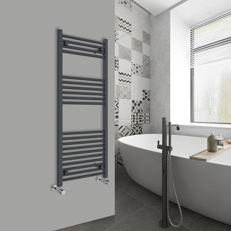WarmeHaus Straight Anthracite Bathroom Ladder Radiator 1200x500mm (1/5)